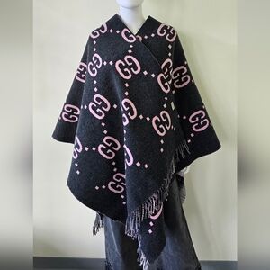 Gucci Wool Reversible GG Poncho